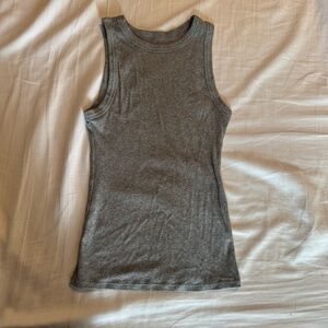 A New Day Ribbed High Neck Tank Top Heather Gray Size Small